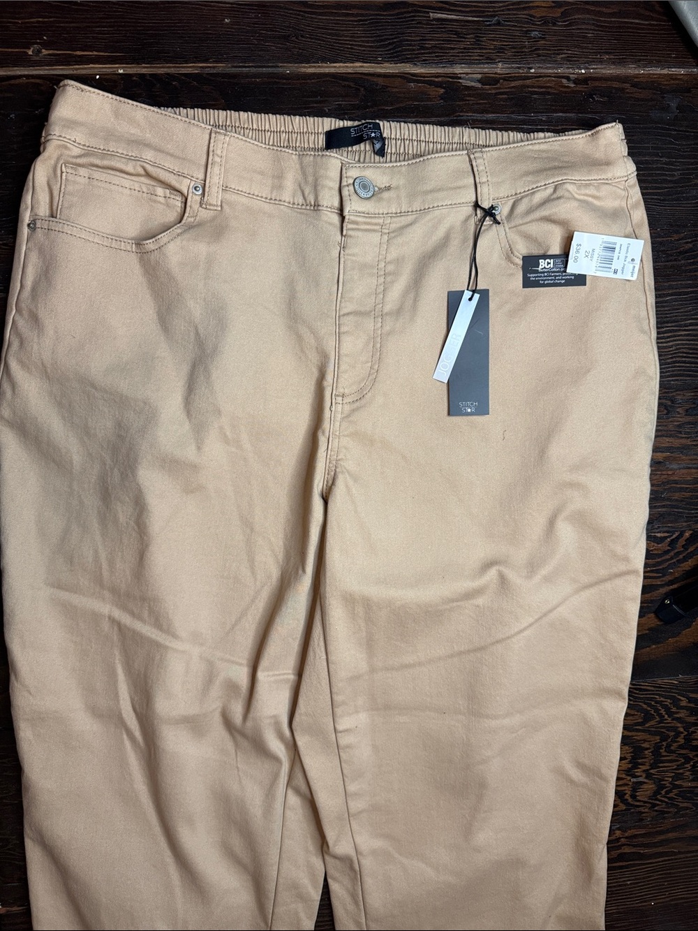 Women's Stitch Star Stretch Casual Khaki Jogger Pants